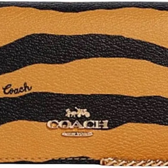 COACH | Mini Wallet On A Chain With Tiger Print - Picture 4 of 5